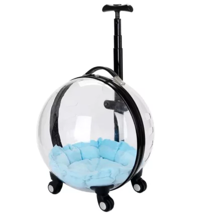 Transparent Capsule Pet Travel Trolley - Stylish and Secure Pet Travel Solution