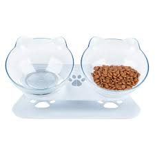 Double Cat Bowls with Stand - Stylish Pet Feeding Solution