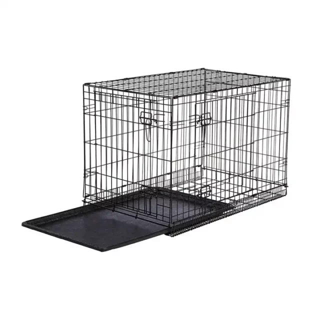 Foldable steel cage for cats and dogs - Easily Tray Removal - Mini Pests world