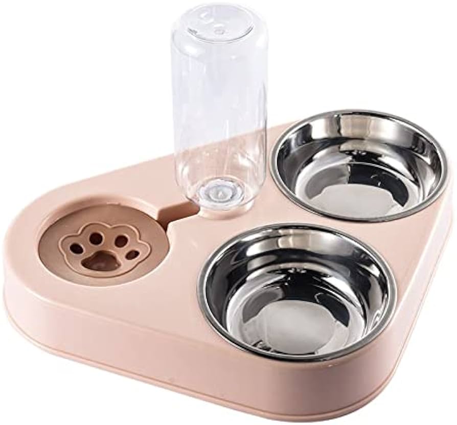 Archul Cat Bowls With At, Cat Food And Water Bowl Set With Water Dispenser, 15° Tilted Cat