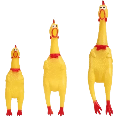 Chicken Squeak Rubber Toy for Dog