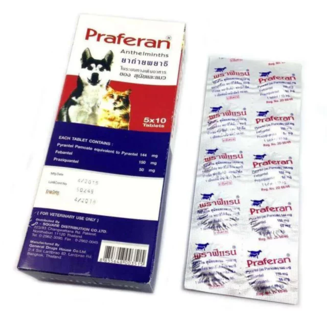 Praferan Deworming Tables For Dogs & Cats