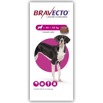 Bravecto Tablet for Dogs – 1400 mg Fluralaner – Flea & Tick Prevention