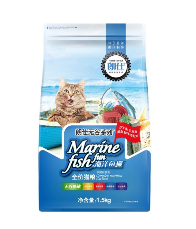 Marine Grain-Free Cat Food Fish Flavor – High-quality fish protein, grain-free nutrition, supports digestion and coat health.