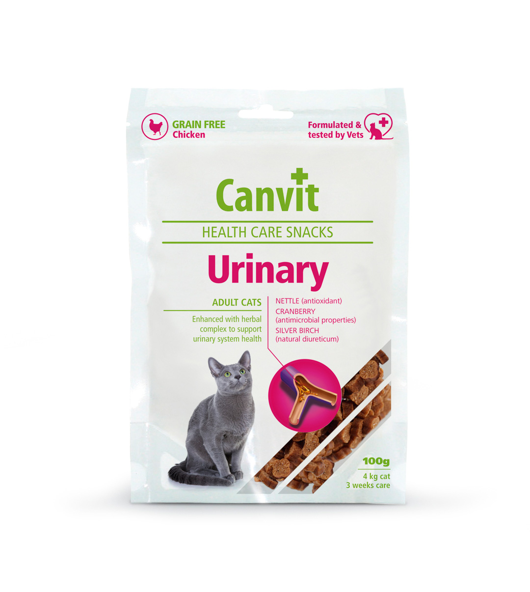 Canvit Health Care Snacks Urinary for Adult Cats – Cranberry and Nettle UTI Prevention Treats