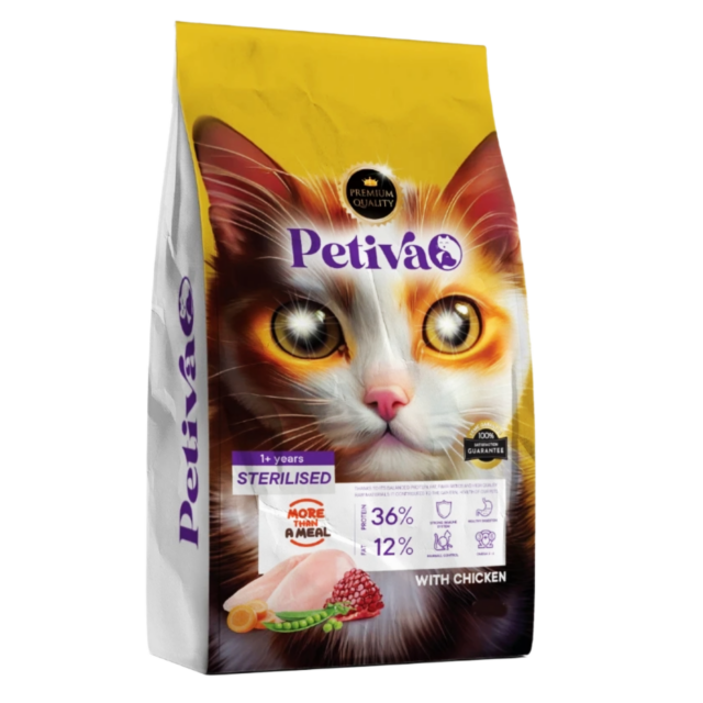 Petiva Chicken Sterilized Adult Cat Food 1.5kg Pack