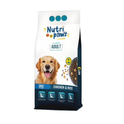 Nutri Paws Adult Dog Food with Chicken and Rice for All Breeds