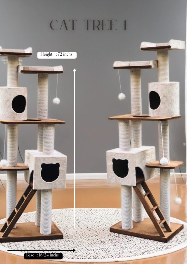 Cat Tree 1 – 72 Inch Multi-Level Cat Scratching Tower