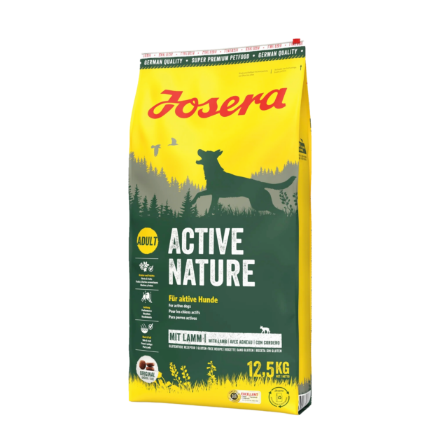 Josera Active Nature Adult Dog Food 12.5 kg – Poultry & Lamb, High Energy Natural Dog Food