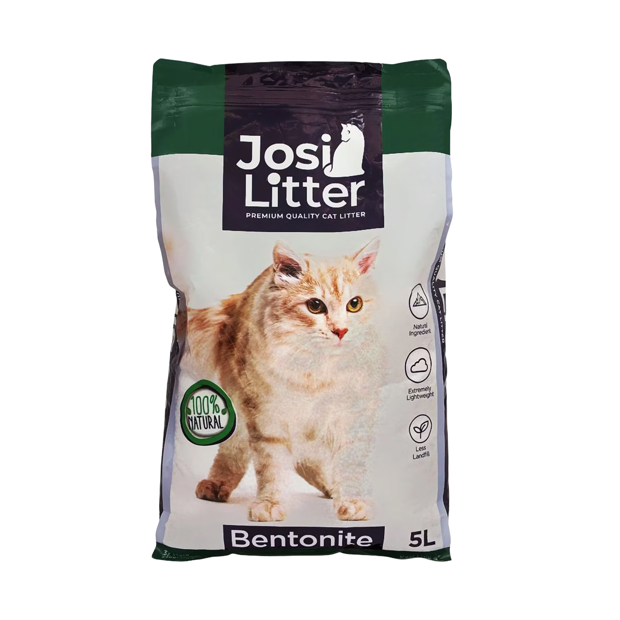 jossie-adult-cat-bentonite-litter-5l-mini-pets-world Josi Bentonite Cat Litter 5L packaging featuring natural bentonite clay for clumping and odor control.