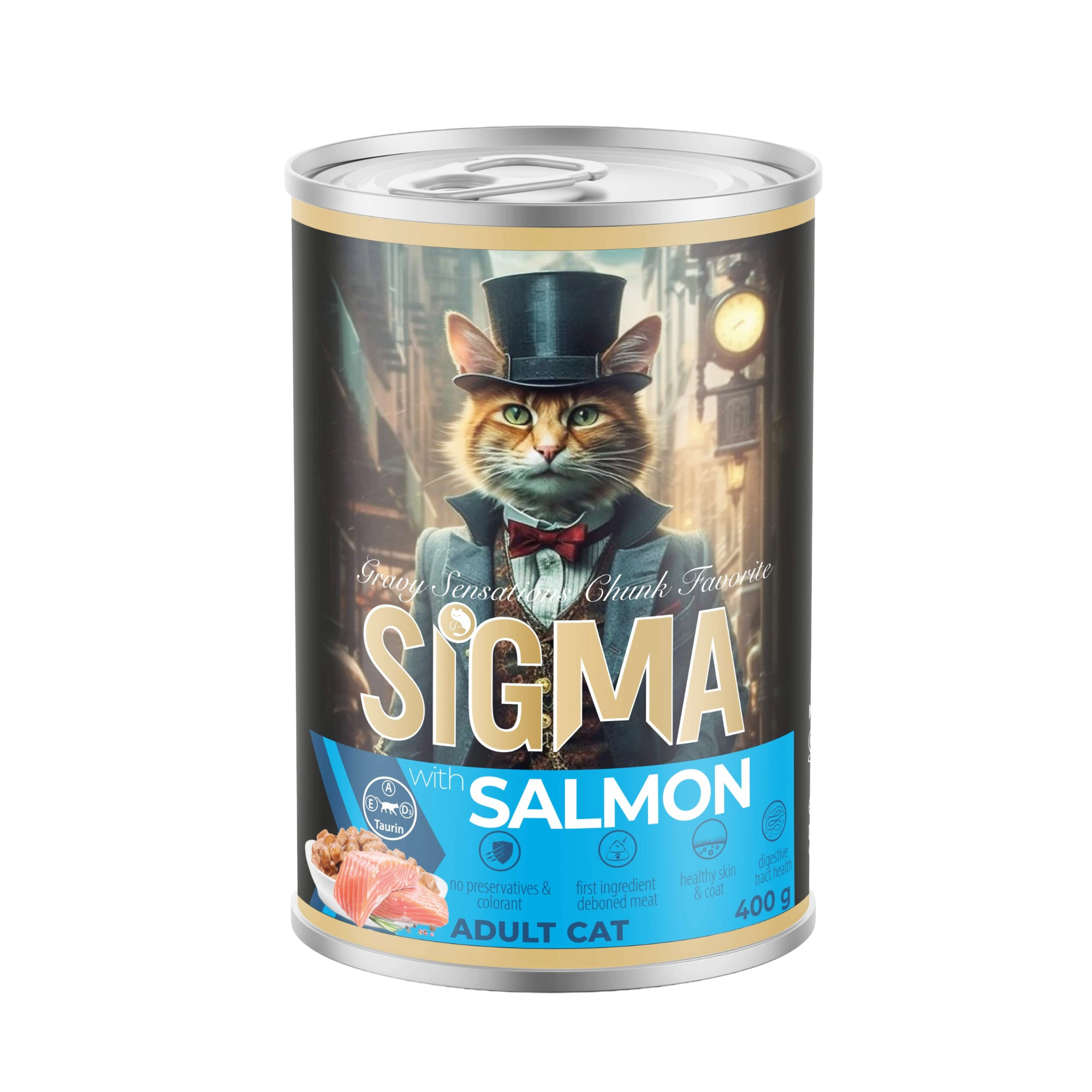 sigma-salmon-adult-wet-cat-food-chunks-with-gravy-mini-pets-world Sigma adult wet cat food Salmon chunks in gravy 400g