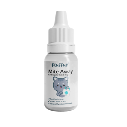 Fluffur Mite Away Ear Drops for Cats and Dogs – Natural Ear Mite Treatment
