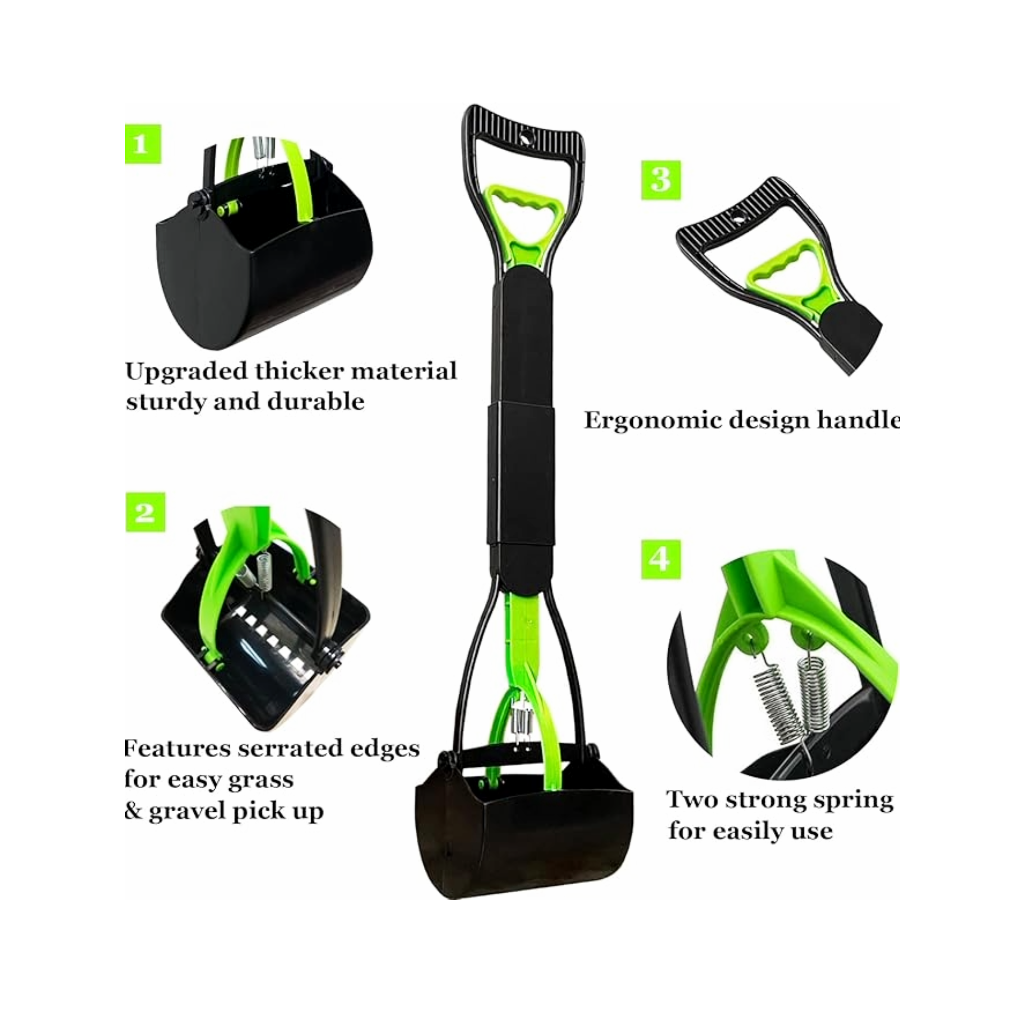 dog-poop-scooper-details-mini-pets-world Heavy Duty Dog Poop Scooper Long Handle Pet Waste Picker
