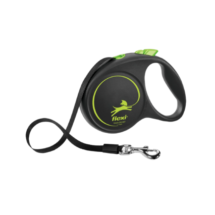 Flexi retractable tape dog leash 5 meter black design large for dogs up to 50kg