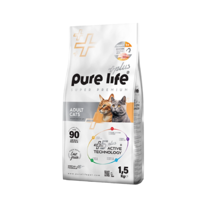 PureLife Plus Chicken Adult Cat Food 1.5KG high protein dry cat food