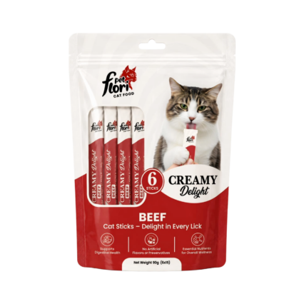 Flori Pet Beef Cat Creamy Treats 90g soft lickable snack for cats