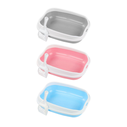 Acituna high rim open cat litter tray with scoop