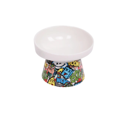 M-Pet URBANSTYLE raised ceramic tilted food bowl for cats and dogs