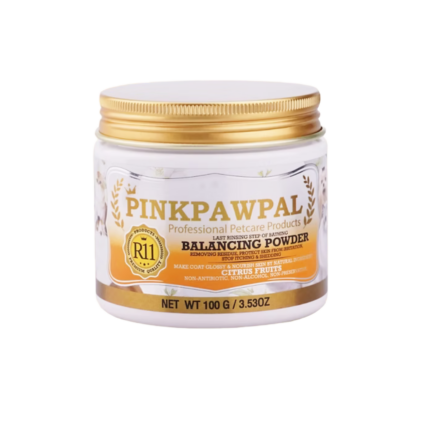 PinkPawPal balancing powder for cats and pets post bath coat care