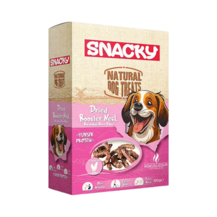 Snacky Natural Dried Rooster Neck Dog Treat 100g