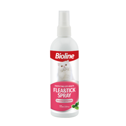 Bioline Flea and Tick Spray for Cats 175ml with natural margosa extract