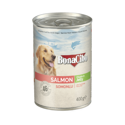BonaCibo Salmon Chunks in Jelly Wet Dog Food 400g