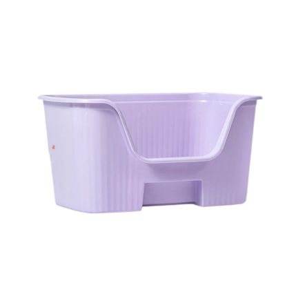 High-Sided Open-Top Cat Litter Box with low front entry for kittens and adult cats