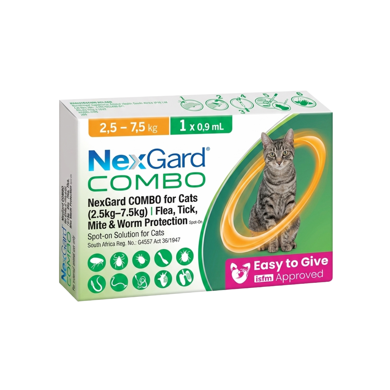 nexgard-combo-for-cats-2.5-to-7.5-kg-mini-pets-world NexGard COMBO for Cats 2.5kg to 7.5kg Spot-On Parasite Treatment