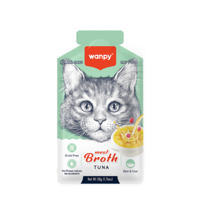 WANPY Meat Broth Tuna For Cat 85g Grain Free Wet Cat Food