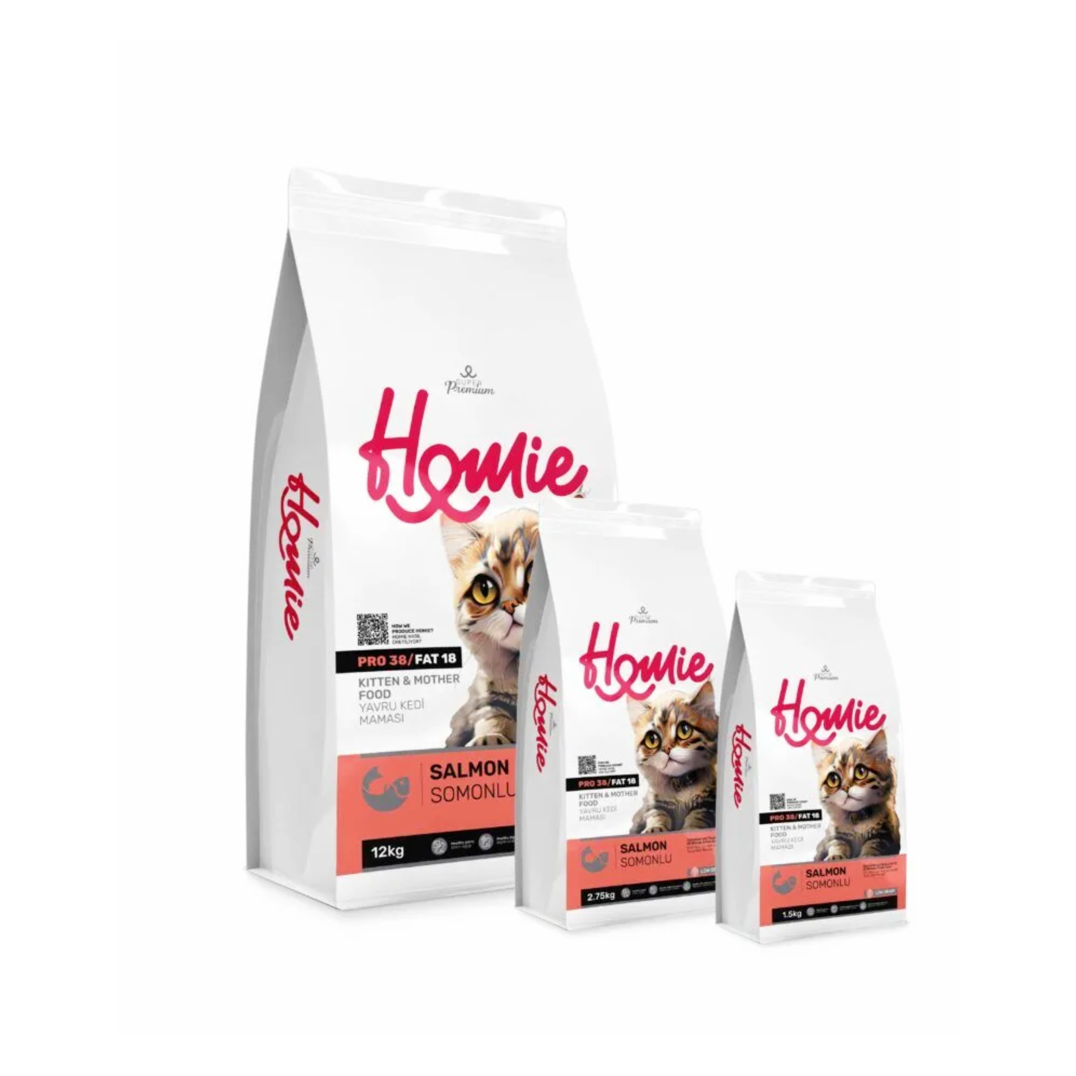 homie-low-grian-salmon-kitten-and-mother-cat-food Homie Low Grain Salmon Kitten and Mother Cat Food High Protein Dry Cat Food