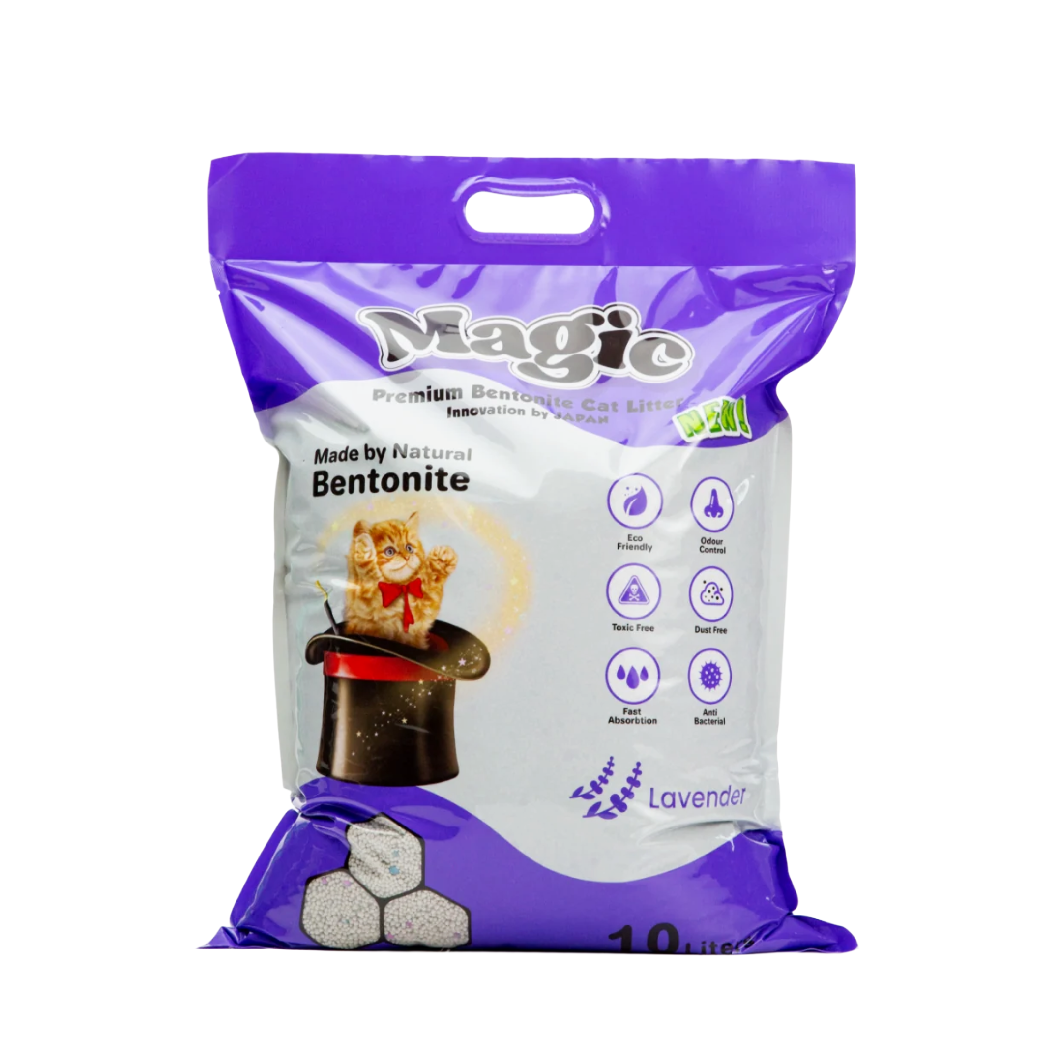 magic-bentonie-imported-lavender-cat-litter-10L Magic Bentonite Cat Litter 10L premium clumping low dust lavender cat litter
