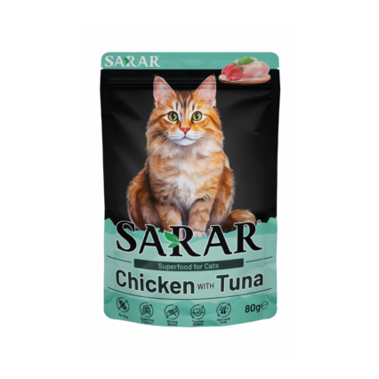 SARAR Wet Cat Food Chicken with Tuna 85g complete balanced cat pouch