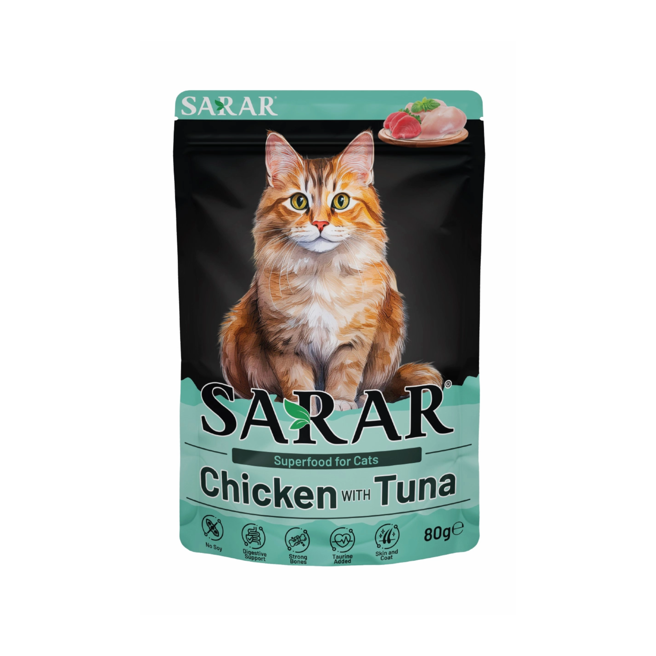 sarar-chicken-with-tuna-wet-cat-food SARAR Wet Cat Food Chicken with Tuna 85g complete balanced cat pouch