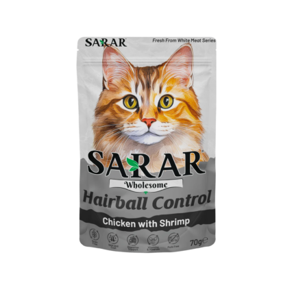 SARAR Wholesome Cat Pouch Chicken with Shrimp Hairball Control 70g wet cat food