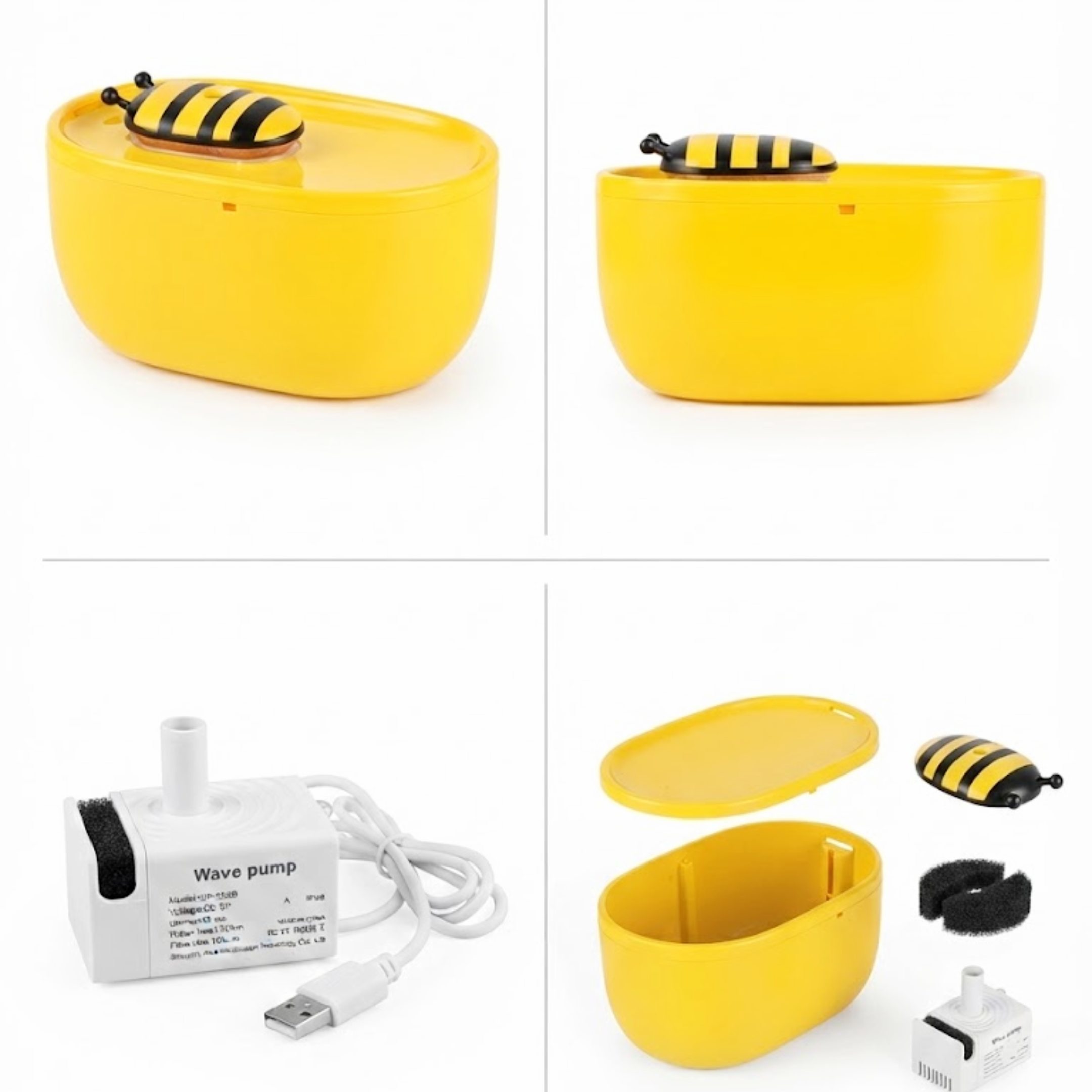 cute-bee-water-fountain-for-cat-and-dog-1 Cute Bee automatic pet water fountain for cats and small dogs