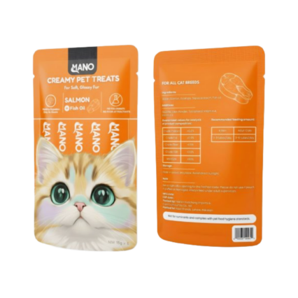 Mano creamy cat treat with salmon and fish oil