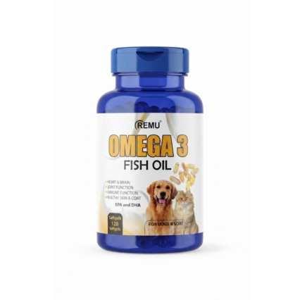 Remu Omega-3 Fish Oil for Cats and Dogs 120 Softgels