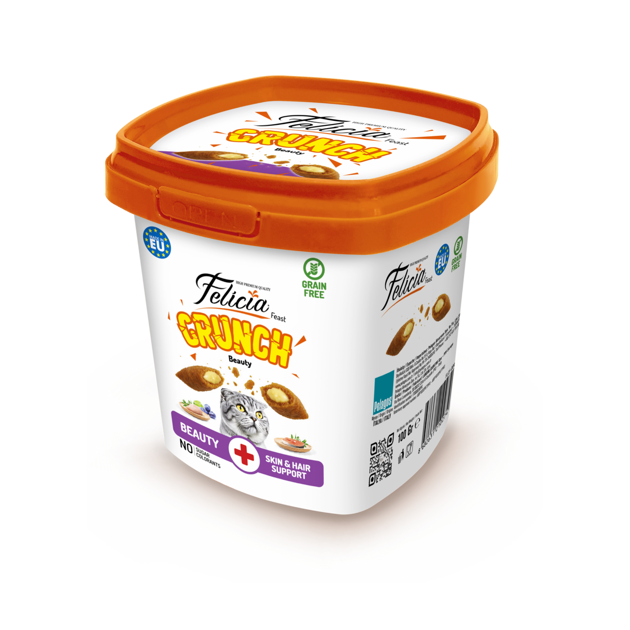 felicia-crunch-beauty-cat-treat Felicia Beauty Cat Crunch Treats Chicken and Salmon 100g