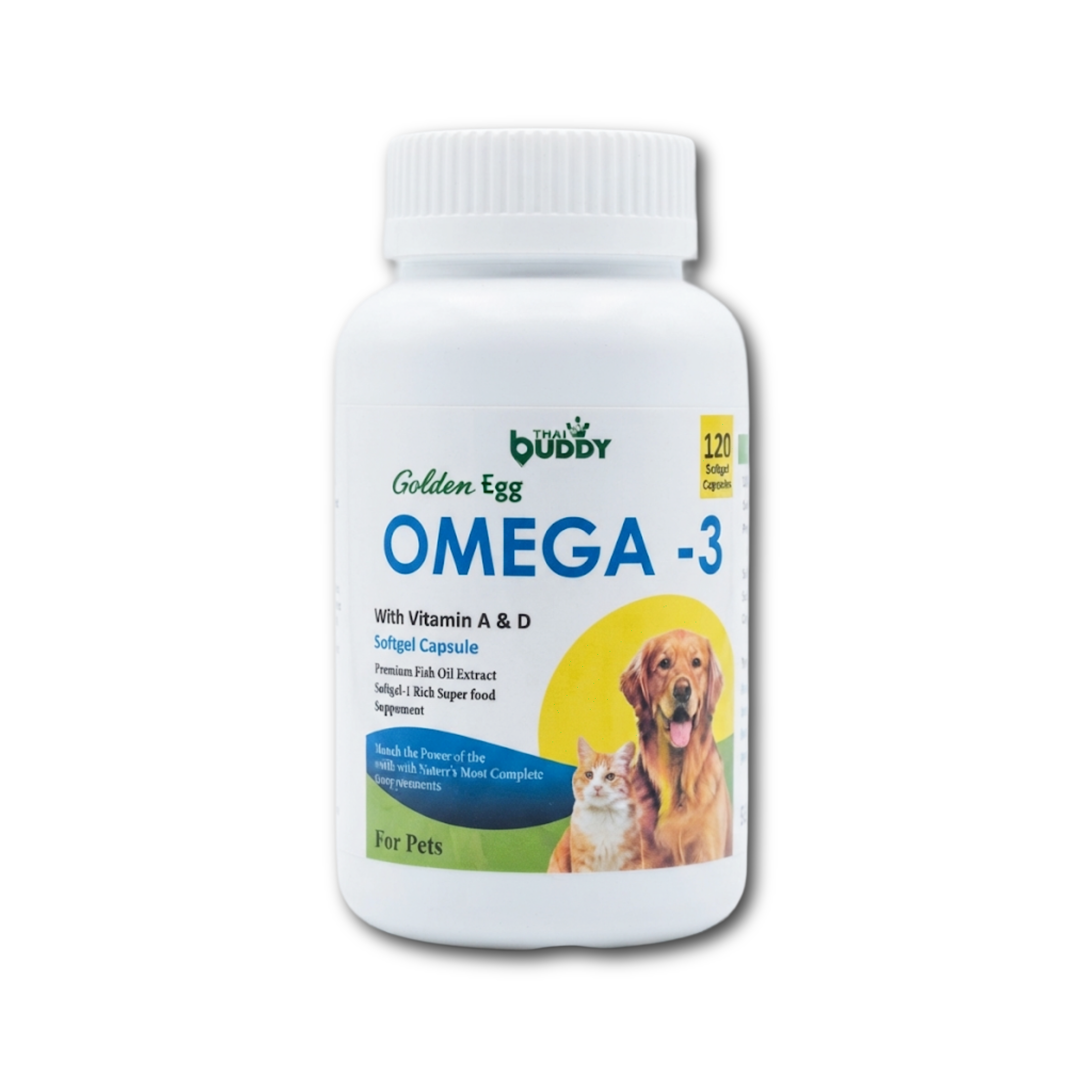 thai-buddy-omega-3-golden-eggs-for-cat-and-dog Thai Buddy Omega-3 DHA EPA with Vitamin A and D 120 softgels